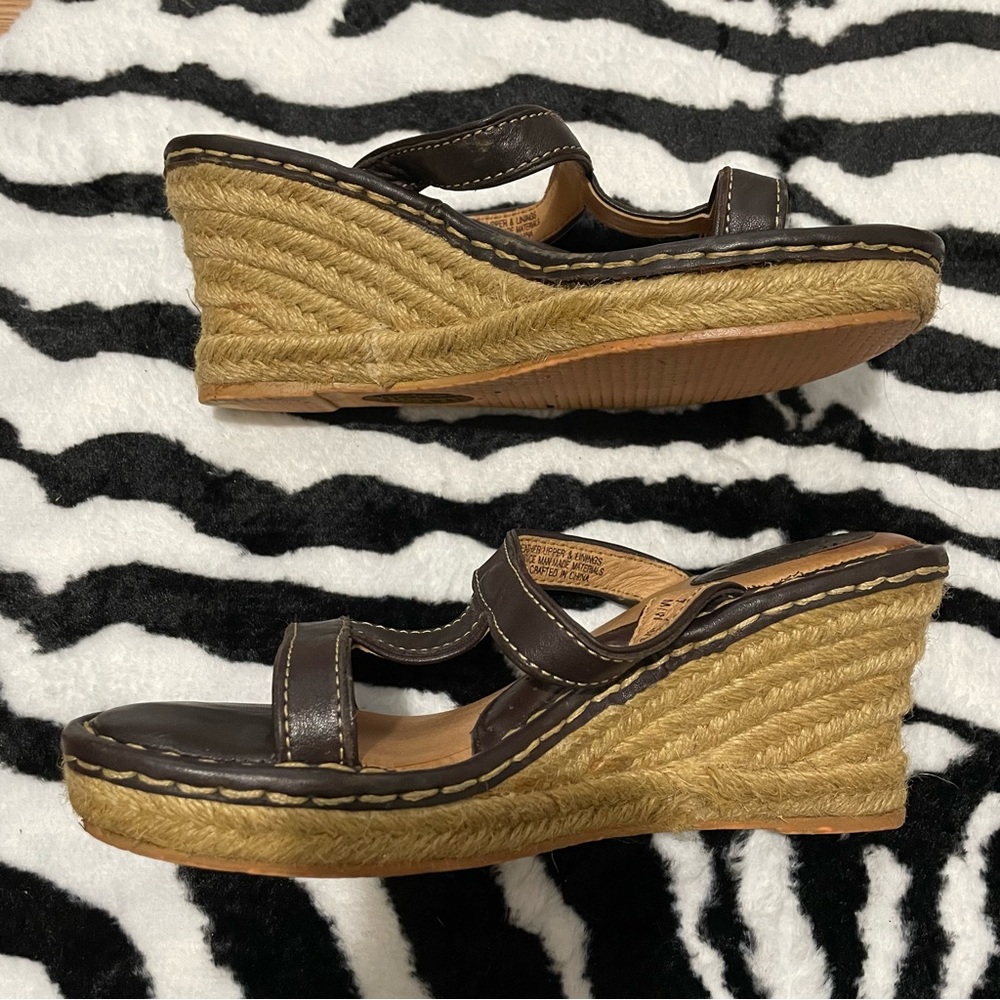 Born Dark Brown Wedge Sandals